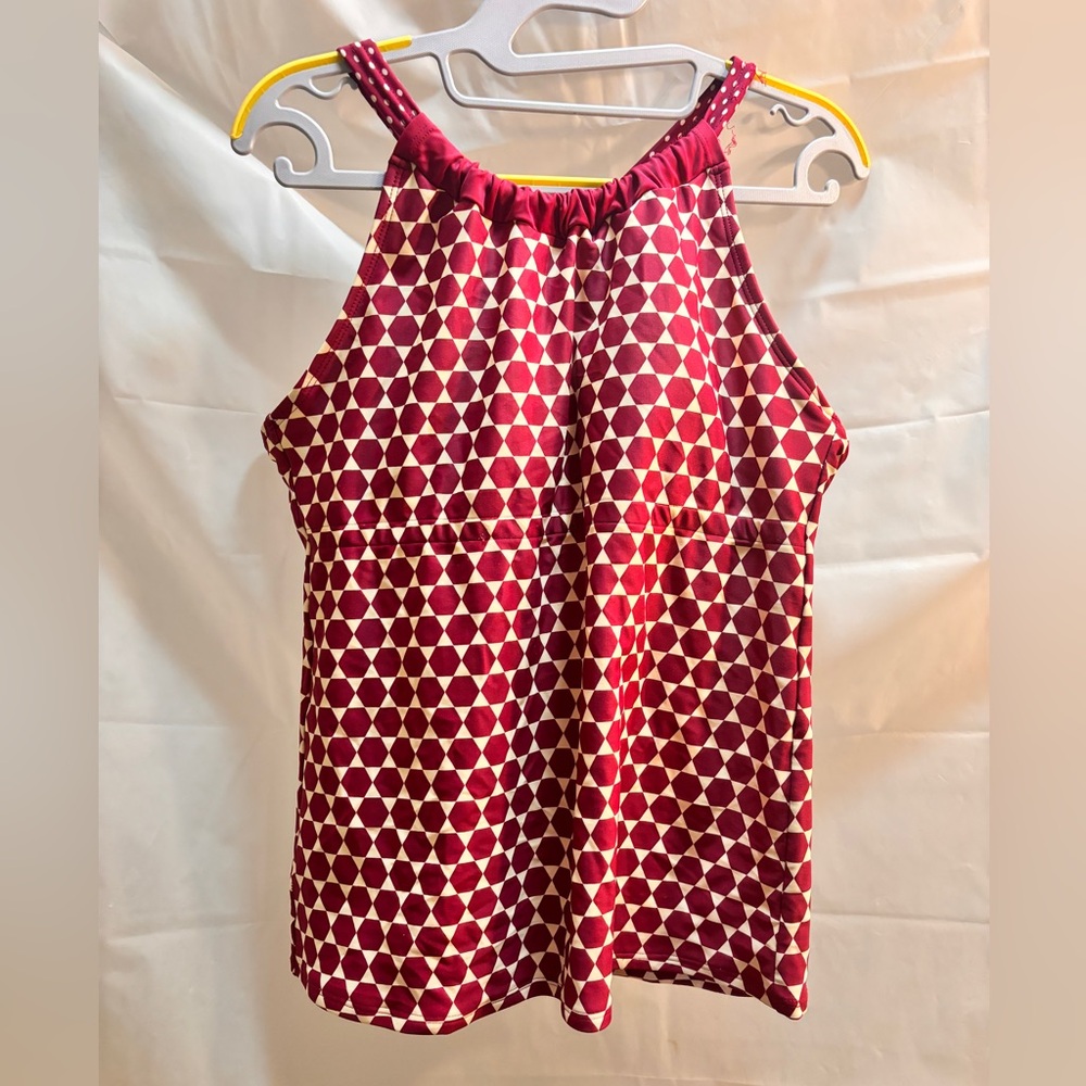 Lime Ricki Cinnamon Geometric Double Cinch Tankini top
